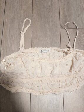 Stradivarius Lace Mesh Tank Bra Top